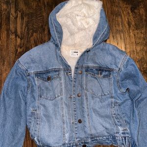 Denim hoodie soft warm
